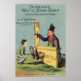 Poster Fairbank's White Star Soap Ad w Seller