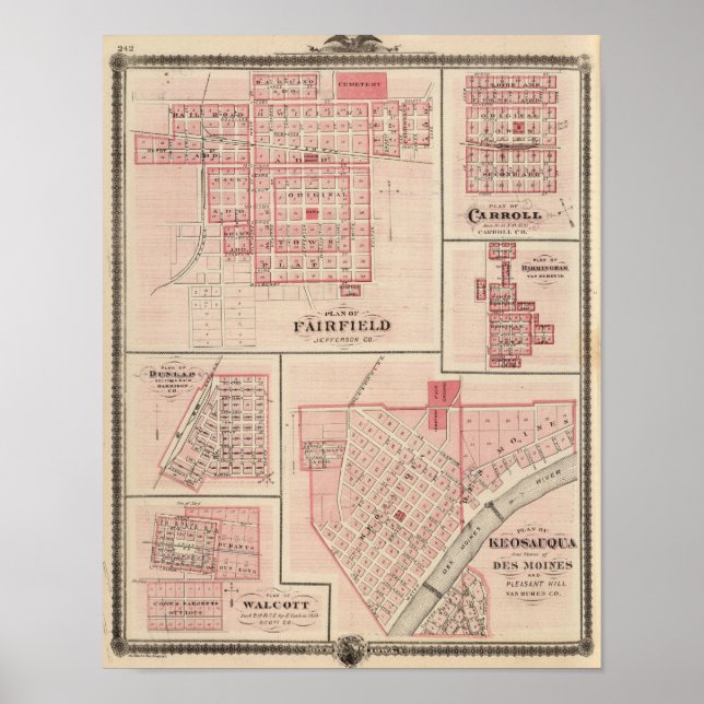 Pôster Fairfield, Carroll, Birmingham, Dunlap (Frente)
