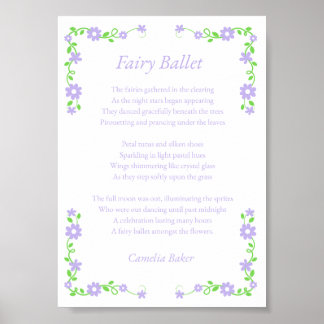 Poster Fairy Ballet Poem Print