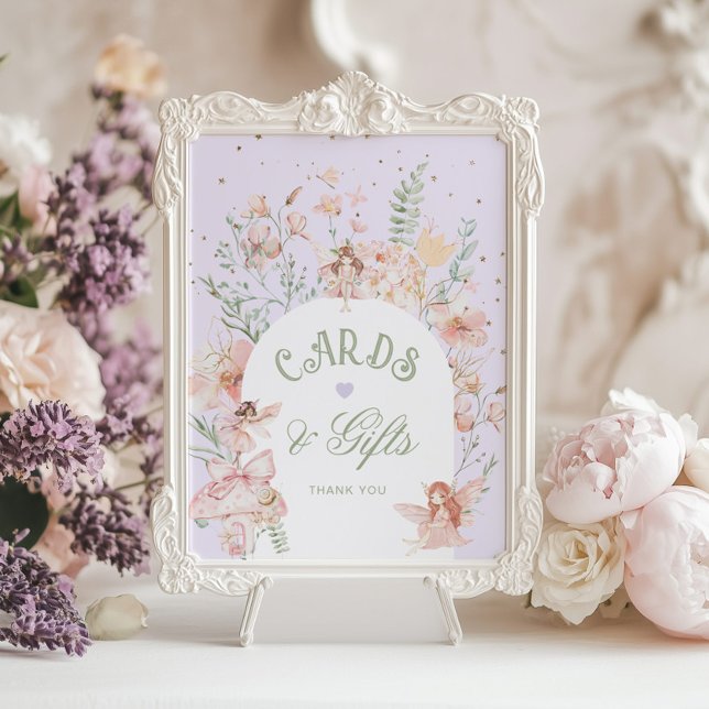 Poster Fairy Cards and gifts Whimsical Purple Birthday (Criador carregado)