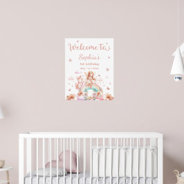 Poster Fairy Girl Rainbow Magical Teapot Aniversário