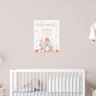 Poster Fairy Girl Rainbow Magical Teapot Aniversário