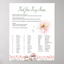 Poster Fairy Name - Fairy First Birthday