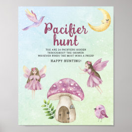 Poster Fairy pacifier hunt baby shower game