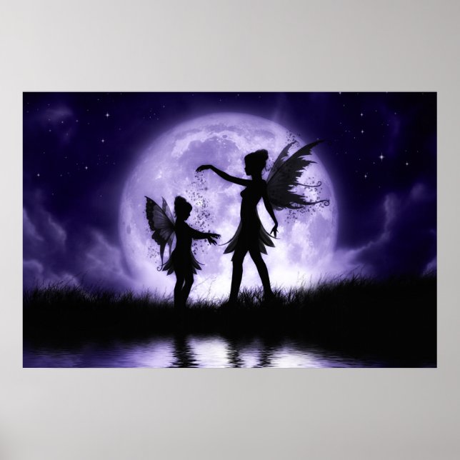 Poster Fairy Sisters Canvas Print by Julie Fain (Frente)