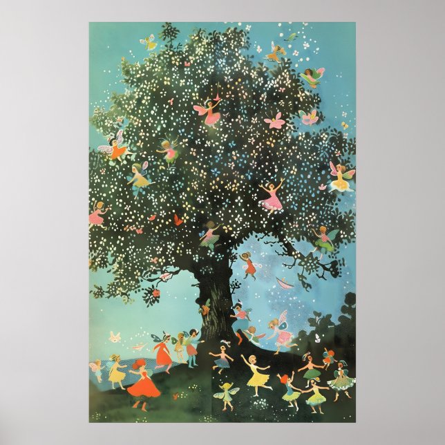 Poster Fairy Tale Art Print Enchanted Forest Dance (Frente)