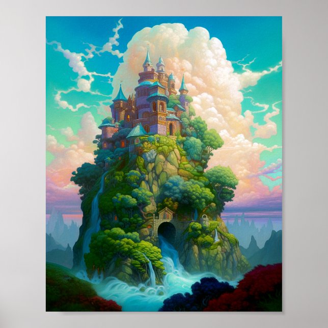 Poster Fairy Tale Castle Fantasy Art (Frente)