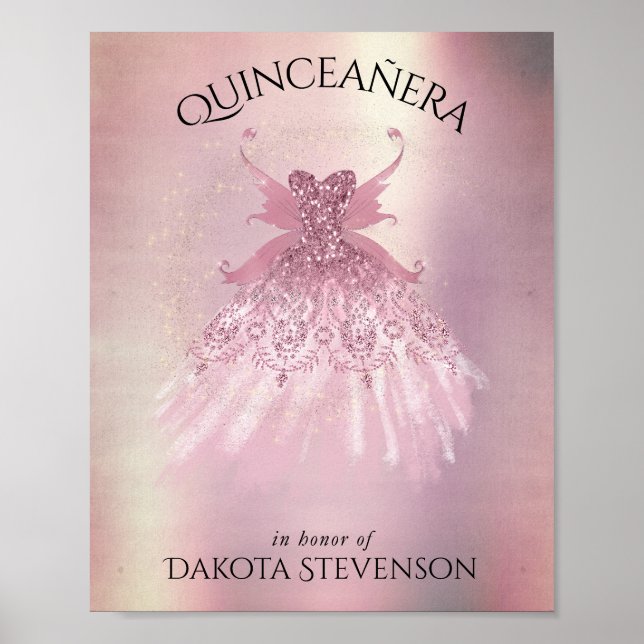 Poster Fairy Wing Mauve Gown | Luxurioso Pink Sheen (Frente)