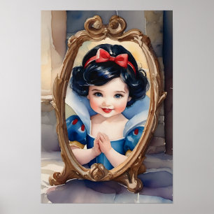 Poster Fairytale Watercolor Bebê Branca