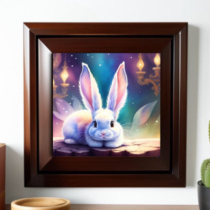 Poster Fairytale White Watercolor Bunny