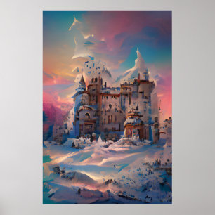 Poster Fairytale World, Castelo de inverno, Castelo de Ne