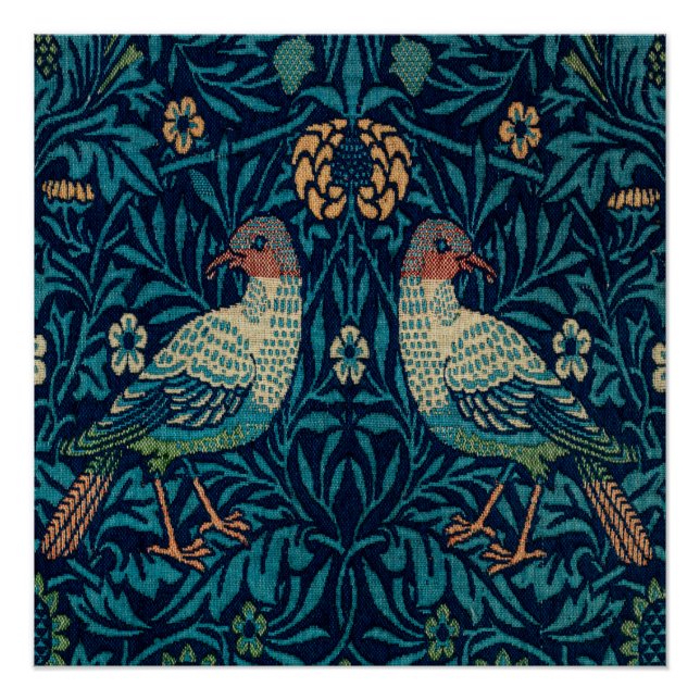 Pôster Faisões William Morris (Frente)