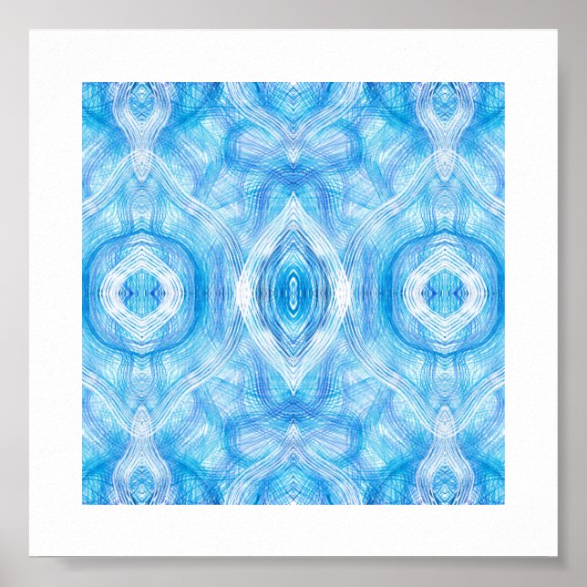 Poster Faith Abstract Light Blue White Watercolor Art (Frente)