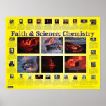 Pôster Faith and Science: Chemistry<br><div class="desc">Most people don't realize that all four founders of modern chemistry were staunch Christians. Indeed,  this poster lists over two dozen famous chemists who were all staunch Christians,  from the earliest times right up to the present day.</div>