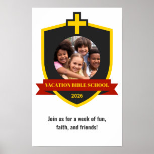 Poster Faith Banner Escudo Cristão com Cruz VBS 2026