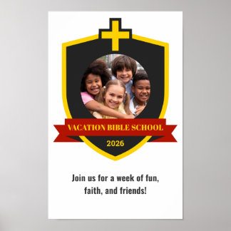 Poster Faith Banner Escudo Cristão com Cruz VBS 2026