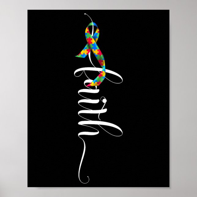 Poster Faith Cross Autism Awarness Quebra-cabeça (Frente)