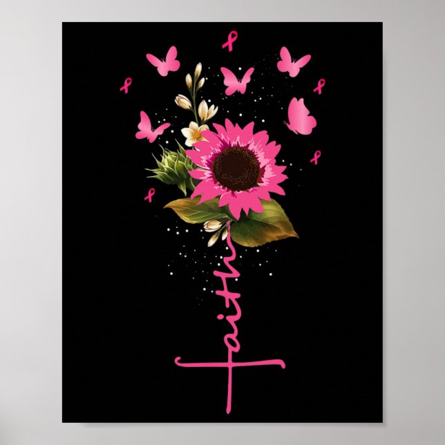 Poster Faith Cross Breast Cancer Sensibence Christian Gif (Frente)