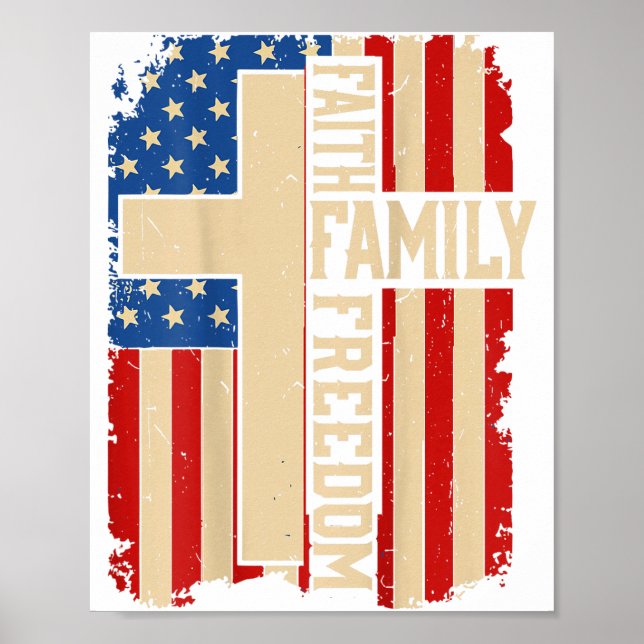 Poster Faith Family Dom Patriotic Christian On-back God C (Frente)