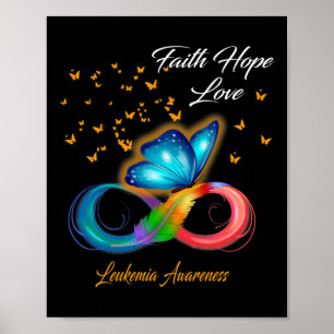 Poster Faith Hope Ama a Consciência da Leucemia