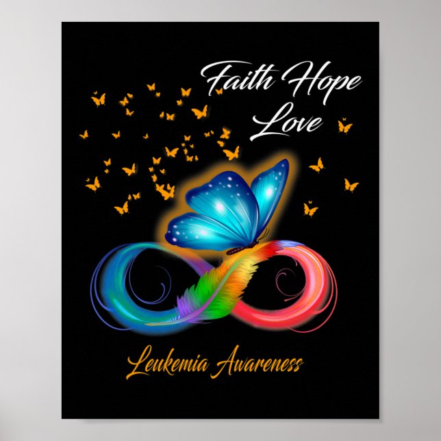 Poster Faith Hope Ama a Consciência da Leucemia (Frente)
