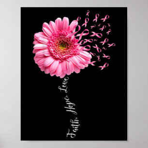 Poster Faith Hope ama Cinza Rosa Fita Daisse Breve Ca