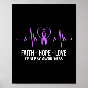 Poster Faith Hope ama Epilepsia Sensibilização Costume Gu