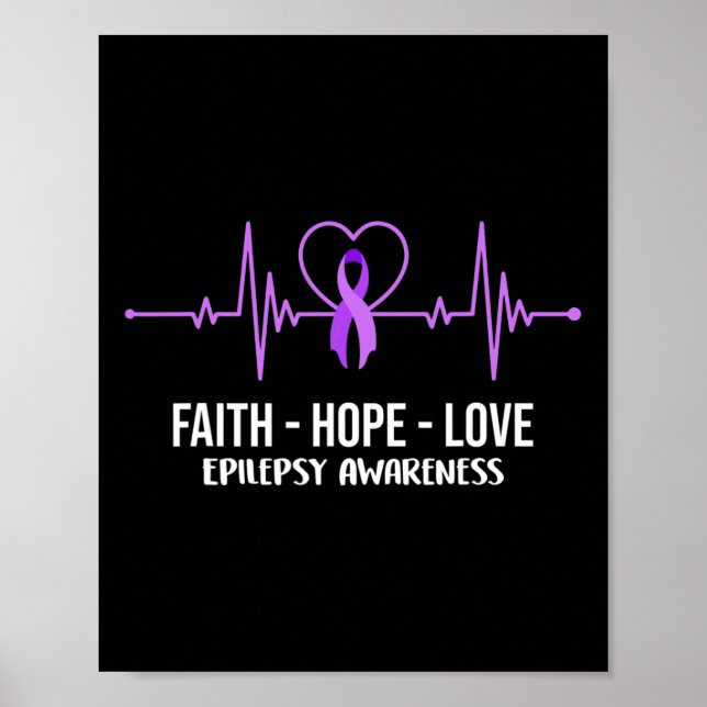 Poster Faith Hope ama Epilepsia Sensibilização Costume Gu (Frente)