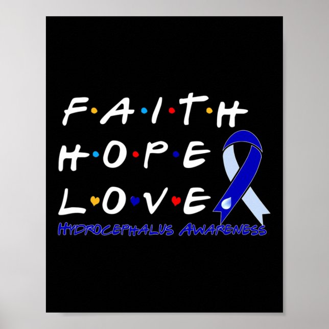 Poster Faith Hope ama Hidrocefalia Consciência (Frente)