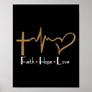 Poster Faith Hope ama Homens História Negra Mês Mulheres 