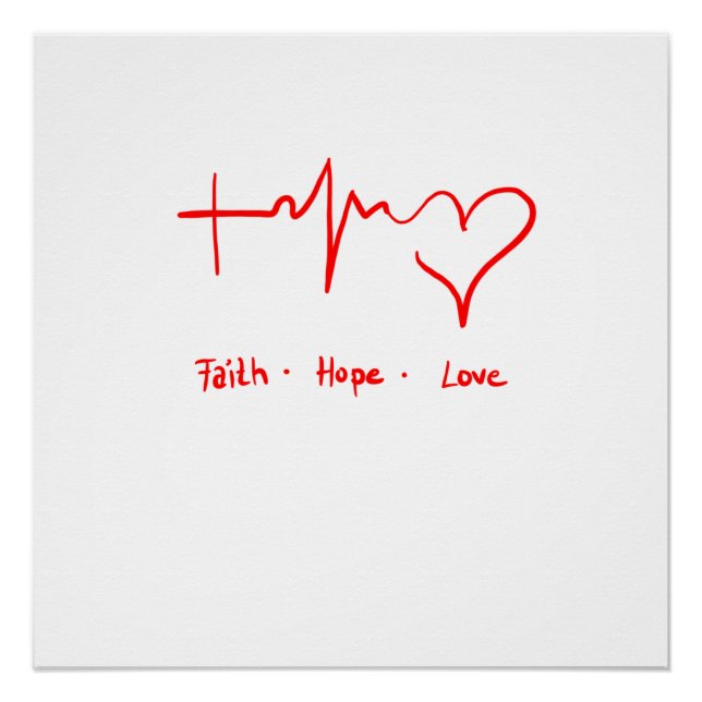Pôster Faith Hope Love (Frente)