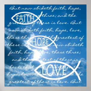 Pôster FAITH HOPE LOVE - 1 Corinthians 13; 13