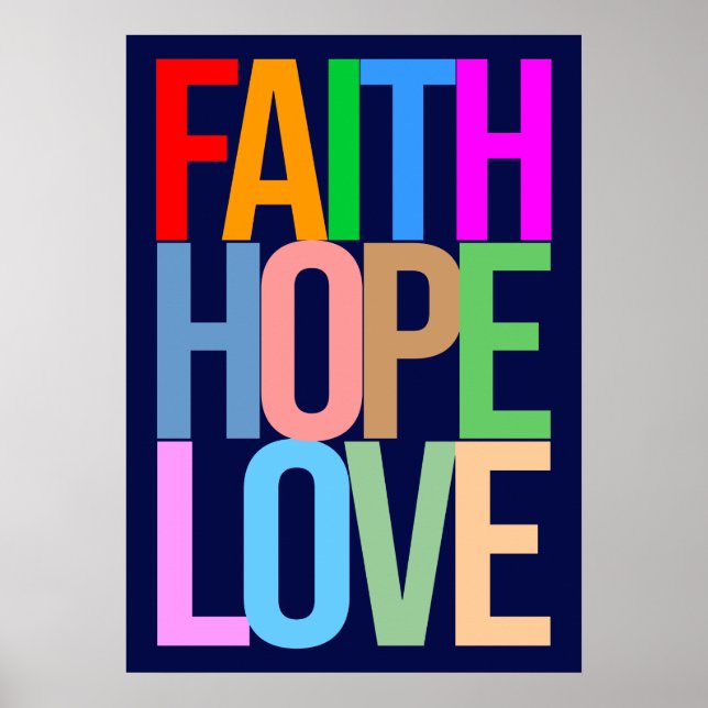 Poster Faith Hope Love Positive Colour (Frente)
