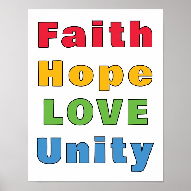 Poster Faith Hope Love Unity (Frente)