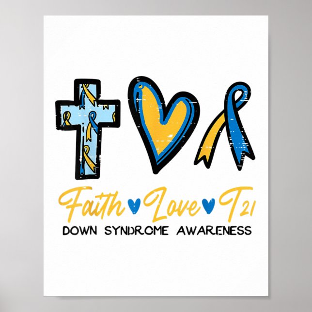 Poster Faith Love Down Síndrome de Consciência Homens Cri (Frente)