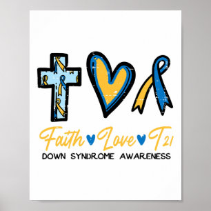 Poster Faith Love Down Síndrome de Consciência Homens Cri