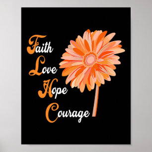 Poster Faith Love Esperava Coragem Aml Leukemia Consciênc