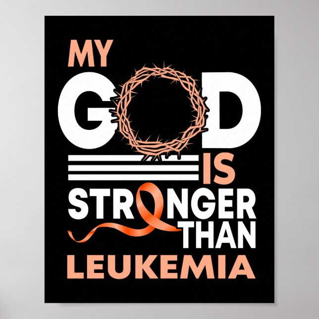 Poster Faith My God Is Stronger Than Leukemia Awareness (Frente)