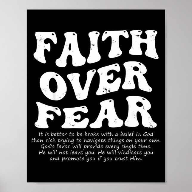 Poster Faith Over Fear Christian  (Frente)