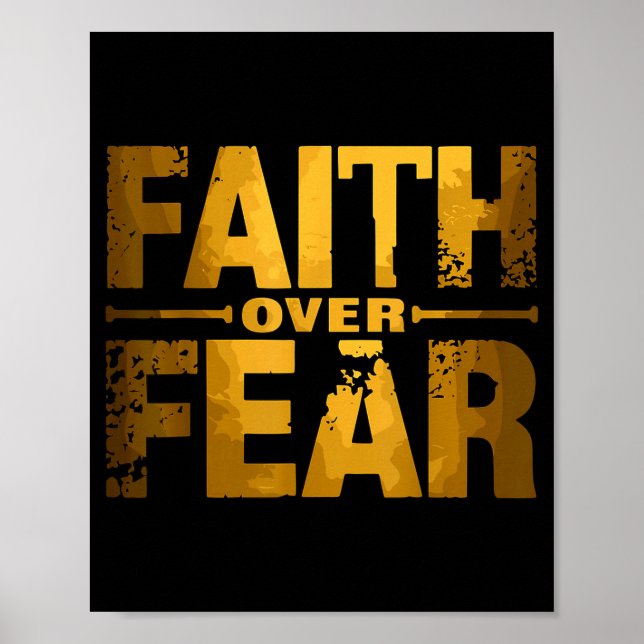 Poster Faith Over Fear Insrational Christian Quote  (Frente)