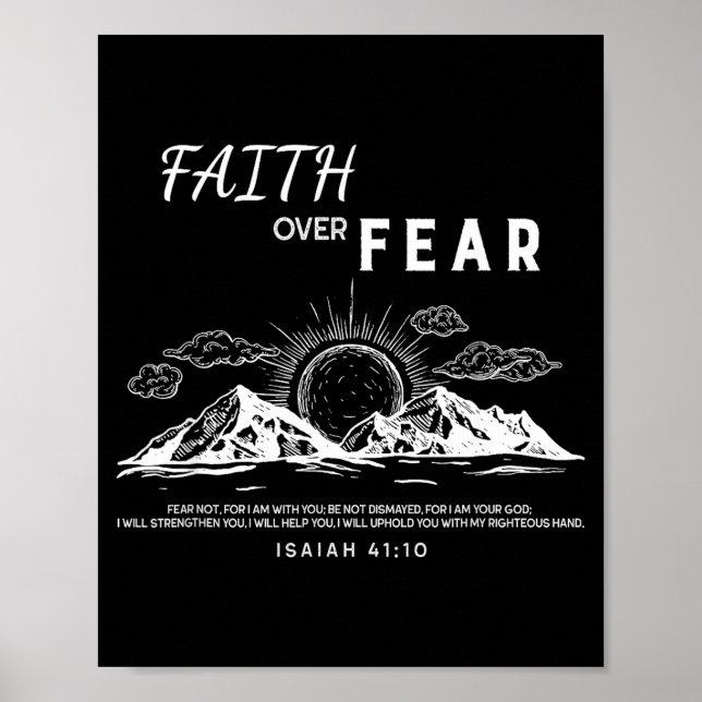 Poster Faith Over Fear - Isaiah 41_10 Bible Verse  (Frente)