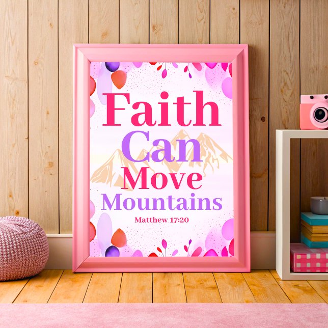 Poster Faith pode mover montanhas Boho Christian Teen Gir (Criador carregado)