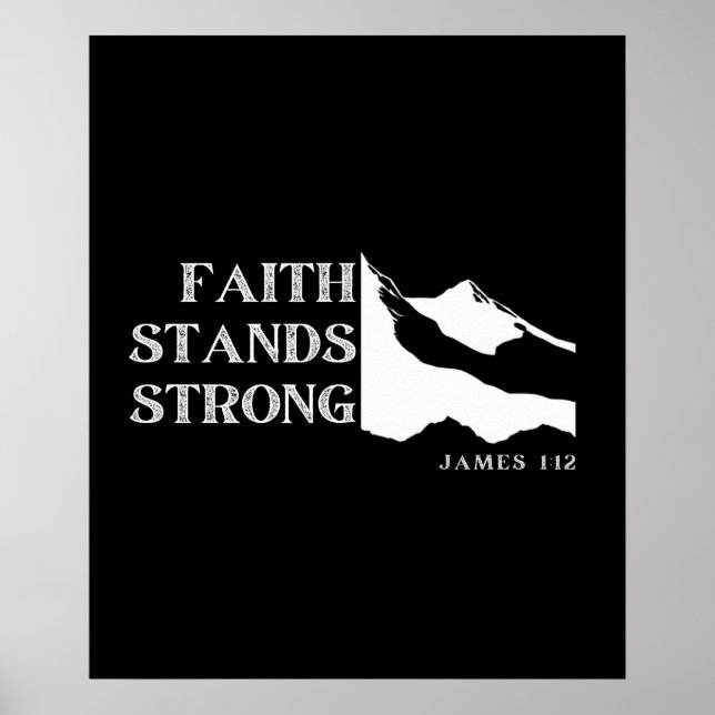 Poster Faith Stands Strong - James 1:12 (Frente)