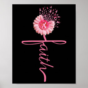 Poster Faith Sunflower Pink Ribbon Bree Canceres