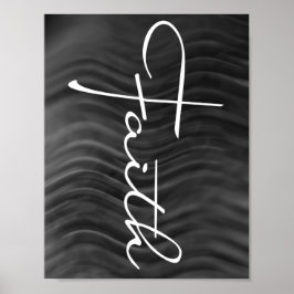 Poster Faith Typografia Christian Black and White Modern