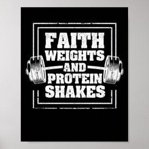 Poster Faith Weights E Proteína Agitam Malhação Engra
