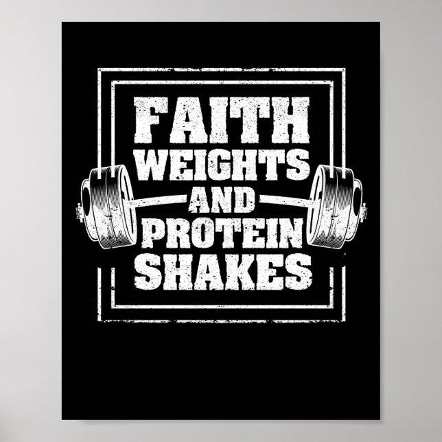 Poster Faith Weights E Proteína Agitam Malhação Engraçada (Frente)