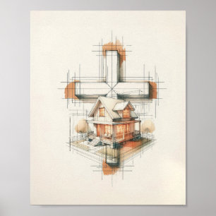 Poster FaithArtCreation 'Eu E A Minha Casa Iremos Servir