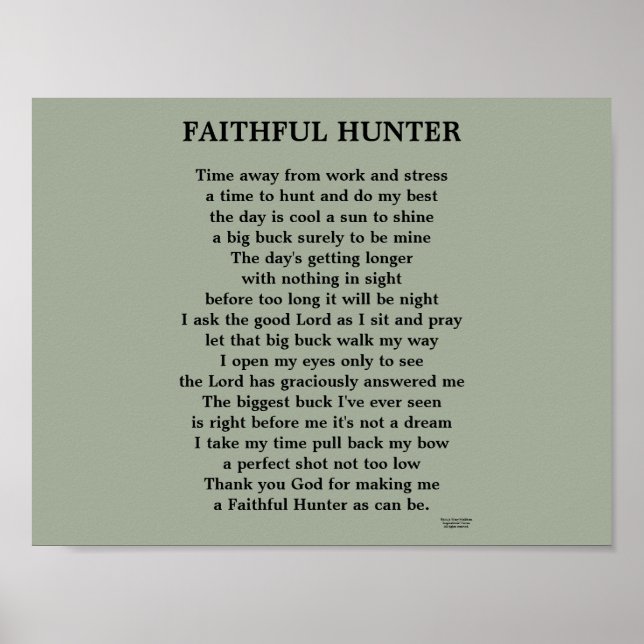 PÔSTER FAITHFUL HUNTER POEM (Frente)