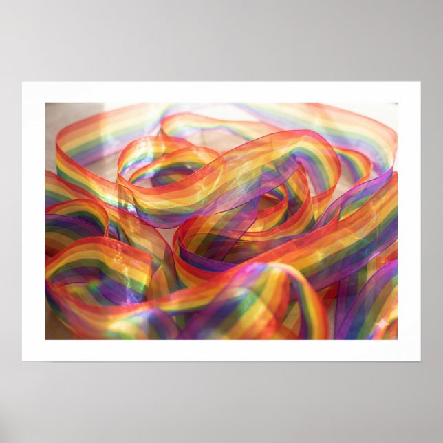 Poster Faixa de Chuva de Cores Transparente em Cascata. p (Frente)